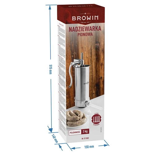 Verticale worstopper 3 kg - 10 ['worstopper voor worsten', ' worstopper voor thuisslagers', ' huisgemaakte worst', ' voor huisgemaakte worst', ' hoe maak je worst', ' worstvuller', ' slagersvuller', ' verticale vuller']