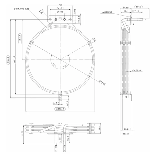 Verwarmingselement voor rookoven - 2,7 kW - 4