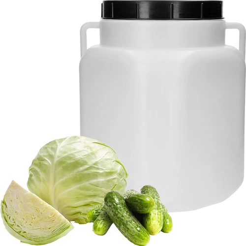Vierkant Vat van 30 L, wit, met handvatten, Sterk - 3 ['vaten voor het fermenteren', ' vaten voor augurken', ' vat voor komkommers', ' vat voor kool', ' vat voor het fermenteren van komkommers', ' vat voor het fermenteren van kool', ' vierkant vat', ' afsluitbaar vat', ' voedselvat', ' schroefvat', ' plastic vat', ' kunststof vat', ' vat met handvatten', ' goed vat', ' wit vat', ' vat met deksel', ' luchtdicht vat', ' regenton', ' vat voor regenwater']