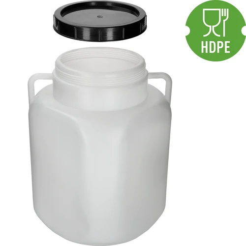 Vierkant Vat van 50 L, wit, met handvatten 50 L - 4 ['vaten voor het fermenteren', ' vaten voor augurken', ' vat voor komkommers', ' vat voor kool', ' vat voor het fermenteren van komkommers', ' vat voor het fermenteren van kool', ' vierkant vat', ' afsluitbaar vat', ' voedselvat', ' schroefvat', ' plastic vat', ' kunststof vat', ' vat met handvatten', ' goed vat', ' wit vat', ' vat met deksel', ' luchtdicht vat', ' regenton', ' vat voor regenwater', ' vat van 50 liter']