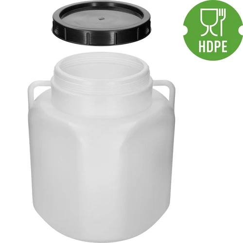 Vierkant Vat voor 40 L, wit, met handvatten, Sterk - 4 ['vaten voor het fermenteren', ' vaten voor augurken', ' vat voor komkommers', ' vat voor kool', ' vat voor het fermenteren van komkommers', ' vat voor het fermenteren van kool', ' vierkant vat', ' afsluitbaar vat', ' voedselvat', ' schroefvat', ' plastic vat', ' kunststof vat', ' vat met handvatten', ' goed vat', ' wit vat', ' vat met schroefdop', ' luchtdicht vat', ' regenton', ' vat voor regenwater', ' vat 40 L']
