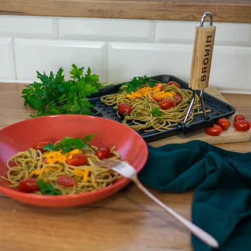 Vierkante gietijzeren pan, 22 cm - 6 ['gietijzeren pan', ' pan met houten handvat', ' pan met inklapbaar handvat', ' gietijzeren kookgerei', ' grill']