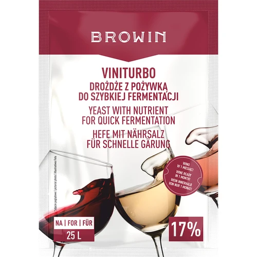 ViniTurbo - gist voor snelle fermentatie, 20 g  - 1 ['gist met voedingsstof', ' wijngist met voedingsstof', ' wijnmaakgist met voedingsstof', ' gist en voedingsstof voor wijn', ' voedingsstof voor wijn', ' actieve gedroogde wijngist', ' wijngist', ' gist voor wijn', ' wijnmaakgist', ' gedroogde wijnmaakgist', ' gedroogde gist', ' gedroogde gist voor wijn', ' gist voor rode wijn', ' gist voor witte wijn', ' gist voor roséwijn']