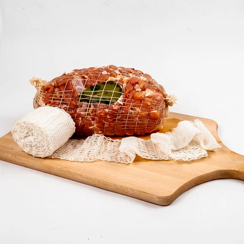 Vleeswaren net met afmetingen 15 cm x 5 m, met thermische weerstand tot 220°C - 4 ['net voor ham', ' voedingsnet', ' net voor vleeswaren', ' net voor het roken van vleeswaren', ' net voor rijpende vleeswaren']