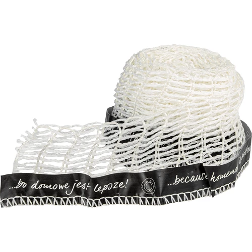 Vleeswaren net met etiket, afmetingen 15 cm x 4 m, met thermische weerstand van 125°C  - 1 ['net voor ham', ' voedingsnet', ' net voor vleeswaren', ' net voor het roken van vleeswaren', ' net voor gerijpte vleeswaren']