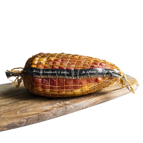 Vleeswaren net met etiket, afmetingen 15 cm x 4 m, met thermische weerstand van 125°C - 5 ['net voor ham', ' voedingsnet', ' net voor vleeswaren', ' net voor het roken van vleeswaren', ' net voor gerijpte vleeswaren']