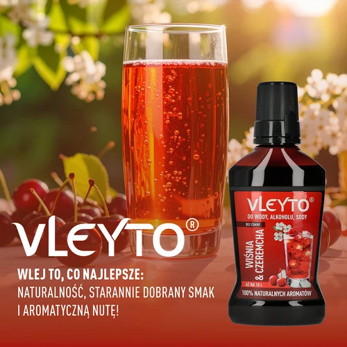 VLEYTO Kers & Vogelkers – smaakessence met natuurlijke aroma's, 250 ml - 6