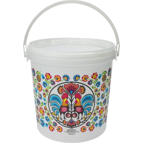 Voedselemmer GWIOZDA - met deksel, 10 L  - 1 ['tuinemmer', ' emmer met deksel', ' emmer voor de tuin', ' emmer met deksel', ' afsluitbare emmer', ' afsluitbare emmer', ' emmer met opdruk', ' voor paddenstoelen']
