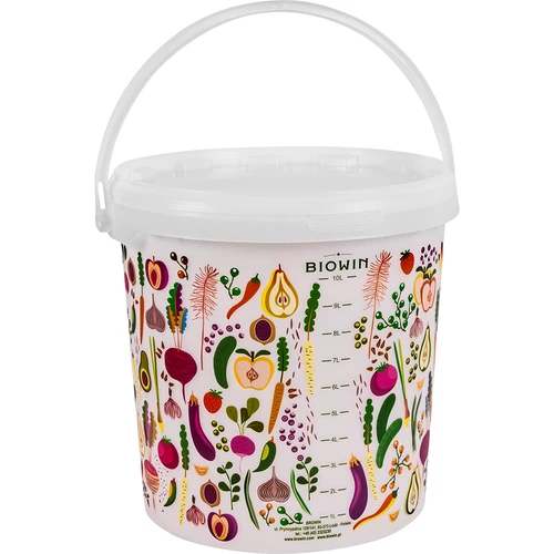 Voedselemmer met deksel 10 L - groentjes  - 1 ['tuinemmer', ' emmer met deksel', ' emmer voor de tuin', ' emmer met deksel', ' afsluitbare emmer', ' afsluitbare emmer', ' emmer met opdruk', ' voor paddenstoelen']