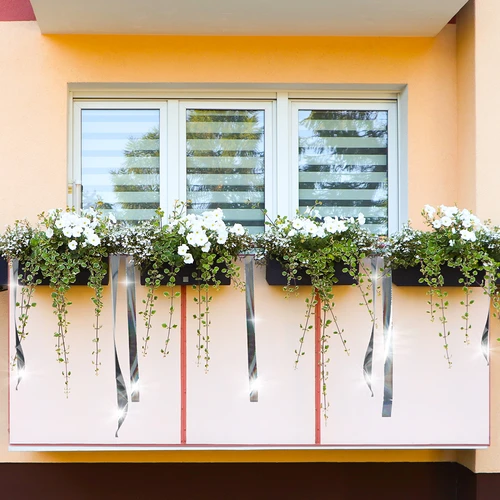 Vogelverschrikker - reflecterende tape, 80 m - 9 ['vogelverschrikker', ' vogeltape', ' reflecterende vogeltape', ' reflecterende tape om duiven af te schrikken', ' vogelverschrikkers voor balkon', ' terras', ' tuin en boomgaard', ' afschriktapes tegen vogels', ' bescherming tegen vogels', ' bescherming tegen duiven', ' bescherming van gevels tegen vogels', ' vogels afschrikken', ' schone vensterbank', ' lange reflecterende tape', ' effectieve bescherming tegen duiven', ' vogels', ' reflecterende tape om vogels af te schrikken', ' 80 m tape om vogels af te schrikken', ' hoe vogels effectief af te schrikken', ' goede afschriktape', ' veilige vogelverschrikkers', ' aanbevolen vogelverschrikkers']