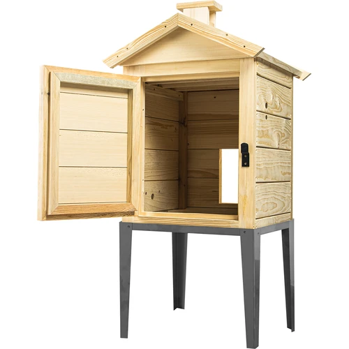 Vurenhouten rookkamer, 115L, met roestvrijstalen onderstel - 2