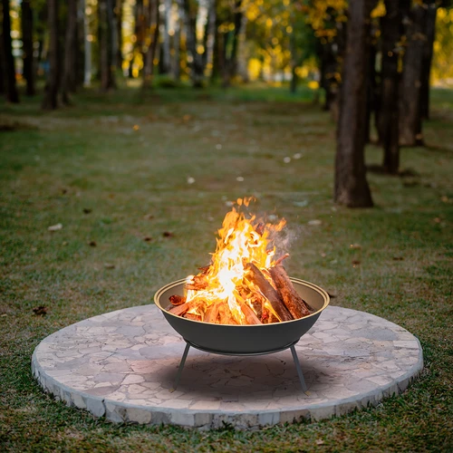 Vuurschaal met rooster, Ø55 cm, rond - 9