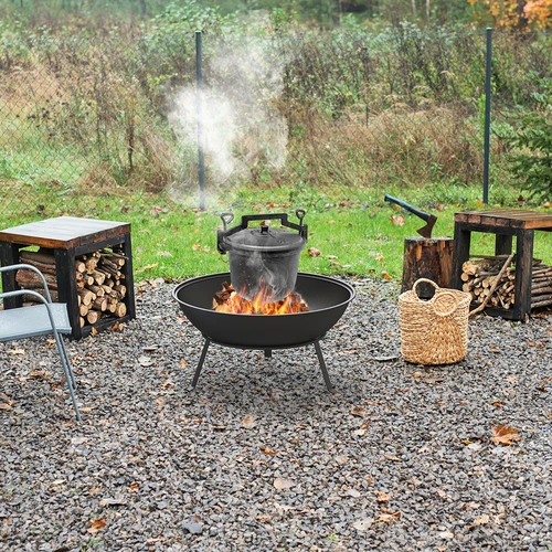 Vuurschaal met rooster, Ø55 cm, rond - 11