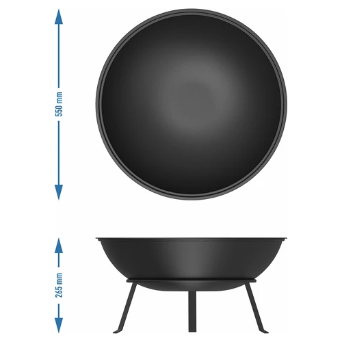 Vuurschaal met rooster, Ø55 cm, rond - 8