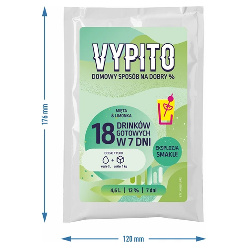 VYPITO 12%, saszetka na 18 drinków – Mięta-Limonka, 126g - 4