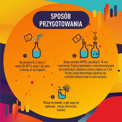 VYPITO 12%, zakje voor 18 drankjes - Chillout licht fruitig, 126 g - 5 ['voor drankjes', ' voor alcohol', ' snelle fermentatie', ' mix voor het maken van dranken', ' ideaal voor drankjes', ' om alcohol te maken', ' frisdranken', ' DIY alcohol', ' DIY dranken', ' zelfgemaakte drankjes', ' handgemaakte alcohol', ' alcoholische cocktails', ' voor dranken met alcohol', ' energiedrank', ' smaakdrankjes', ' chillout', ' alcohol voor een feestje', ' zelfgemaakte alcohol', ' zelfgemaakte dranken', ' gist met voedingsstoffen', ' thuisgistfermentatie']