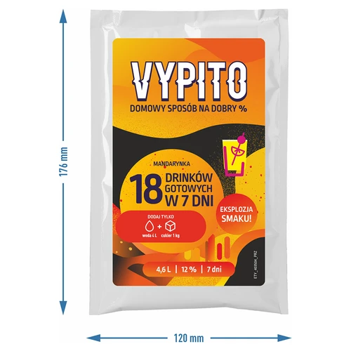 VYPITO 12%, zakje voor 18 drankjes - Mandarijn, 126g - 4