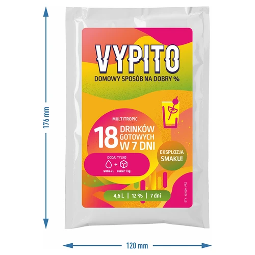 VYPITO 12%, zakje voor 18 drankjes – Multitropic, 126g - 4