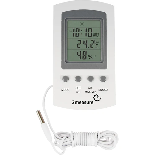Weerstation – elektronisch, sonde, wit  - 1 ['weerstations', ' thuis weerstation', ' temperatuur', ' omgevingstemperatuur', ' temperatuurregeling', ' elektronische thermometer', ' binnenthermometer', ' buitenthermometer', ' thermometer buiten', ' thermometer met sonde', ' elektronische thermometer met sonde', ' hygrometer', ' thermometer met hygrometer', ' thermometer met luchtvochtigheidsmeter', ' luchtvochtigheidsmeter']