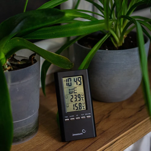 Weerstation – elektronisch, sonde, zwart - 4 ['thermometer met klok', ' binnenthermometer', ' kamertemperatuurmeter', ' buitenthermometer', ' hangthermometer', ' staande thermometer']