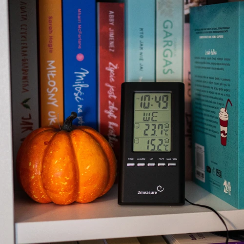 Weerstation – elektronisch, sonde, zwart - 5 ['thermometer met klok', ' binnenthermometer', ' kamertemperatuurmeter', ' buitenthermometer', ' hangthermometer', ' staande thermometer']