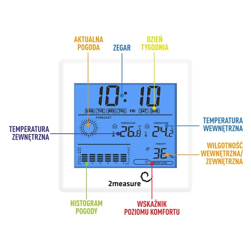 Weerstation – elektronisch, verlicht, sonde, wit - 5 ['weerstations met sonde', ' thermometer-hygrometer', ' multifunctioneel weerstation', ' voor temperatuurmeting', ' met klok', ' verlicht display', ' mini-max geheugen', ' vochtigheidsmeting', ' browin', ' weerstation']