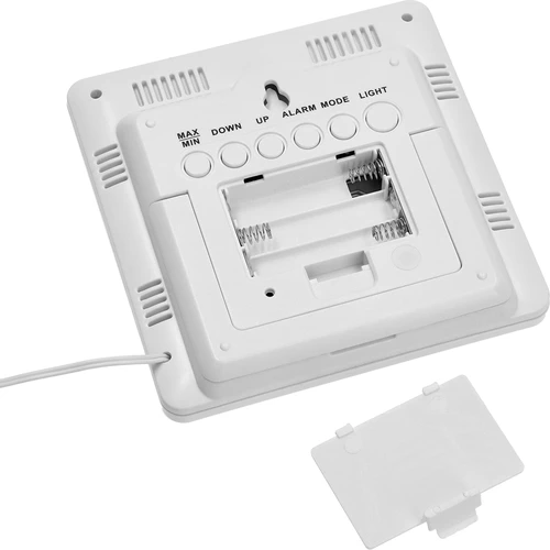 Weerstation – elektronisch, verlicht, sonde, wit - 4 ['weerstations met sonde', ' thermometer-hygrometer', ' multifunctioneel weerstation', ' voor temperatuurmeting', ' met klok', ' verlicht display', ' mini-max geheugen', ' vochtigheidsmeting', ' browin', ' weerstation']