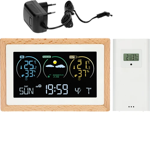 Weerstation (RCC,DCF) - elektronisch, draadloos, verlicht, sensor, wit  - 1 ['draadloos weerstation', ' meting van buitentemperatuur en binnentemperatuur', ' vochtigheidsmeting', ' weerstation met kalender', ' weerstation met wekker', ' nauwkeurig weerstation', ' weerstation', ' elektronisch weerstation', ' universeel weerstation', ' ideale weerindicator']