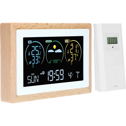 Weerstation (RCC,DCF) - elektronisch, draadloos, verlicht, sensor, wit - 2 ['draadloos weerstation', ' meting van buitentemperatuur en binnentemperatuur', ' vochtigheidsmeting', ' weerstation met kalender', ' weerstation met wekker', ' nauwkeurig weerstation', ' weerstation', ' elektronisch weerstation', ' universeel weerstation', ' ideale weerindicator']