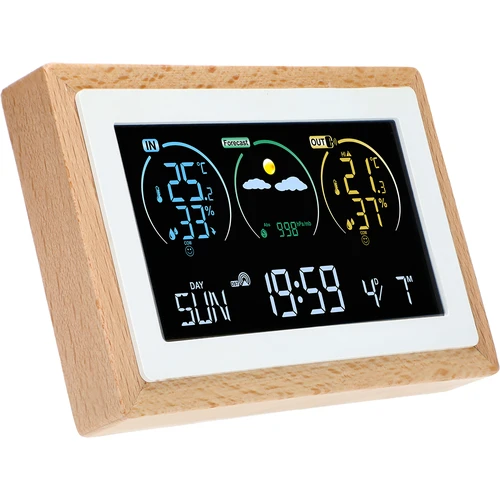Weerstation (RCC,DCF) - elektronisch, draadloos, verlicht, sensor, wit - 3 ['draadloos weerstation', ' meting van buitentemperatuur en binnentemperatuur', ' vochtigheidsmeting', ' weerstation met kalender', ' weerstation met wekker', ' nauwkeurig weerstation', ' weerstation', ' elektronisch weerstation', ' universeel weerstation', ' ideale weerindicator']