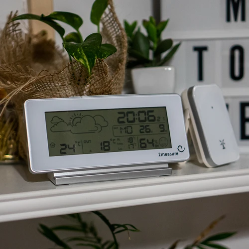 Weerstation RCC, DCF – elektronisch, draadloos, verlichte sensor, wit - 10 ['weerstations', ' thuis weerstation', ' temperatuur', ' omgevingstemperatuur', ' temperatuurcontrole', ' elektronische thermometer', ' thermometer met sensor', ' binnenthermometer', ' buitenthermometer', ' thermometer buiten', ' weerstation']