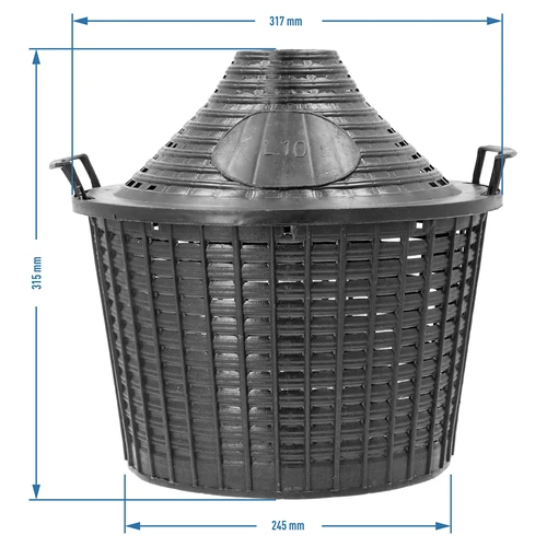 Wijnballon 10 L in plastic mand - 6 ['gans', ' wijnfles', ' wijnballon', ' voor bier', ' voor fermentatie', ' huisgemaakte wijn', ' glazen wijnballon', ' voor likeuren', ' voor mede']
