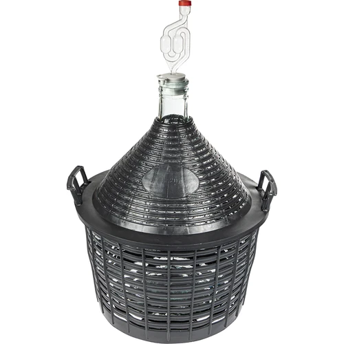 Wijnballon 20 L in plastic mand - 3 ['gans', ' mandfles', ' voor wijn', ' voor bier', ' voor stellingen', ' voor fermentatie', ' ballon met mand', ' glazen ballon', ' wijnballon', ' wijnfles', ' ballon 20 L']