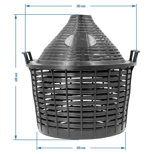 Wijnballon 20 L in plastic mand - 4 ['gans', ' mandfles', ' voor wijn', ' voor bier', ' voor stellingen', ' voor fermentatie', ' ballon met mand', ' glazen ballon', ' wijnballon', ' wijnfles', ' ballon 20 L']