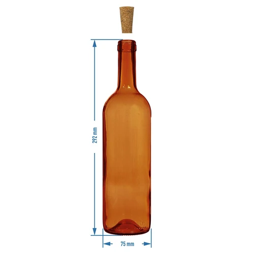 Wijnfles 0,75 L bruin - verpakking 8 stuks - 6 ['fles 750ml', ' wijnfles', ' fles voor wijn', ' flessen voor wijn', ' wijnflessen', ' glazen fles', ' fles voor kurk', ' flessen 0', '7', ' bruine wijnflessen']