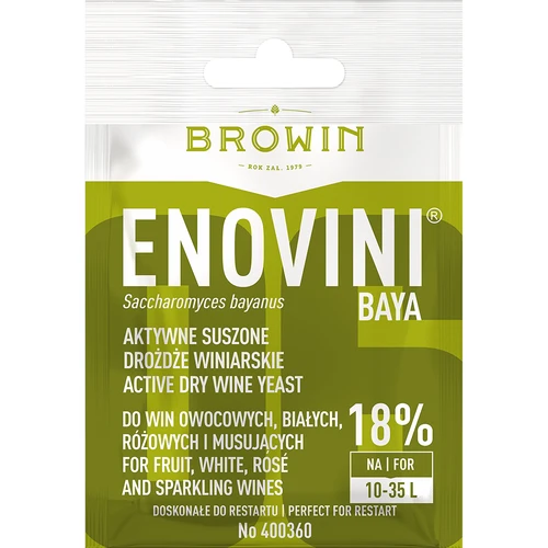 Wijngist Enovini® BAYA, 7 g  - 1 ['edelgist', ' wijngist', ' gedroogde wijngist', ' gist voor witte wijnen', ' voor roséwijnen', ' bayanus-gist', ' gist voor herstart van fermentatie', ' gist voor fermentatie']