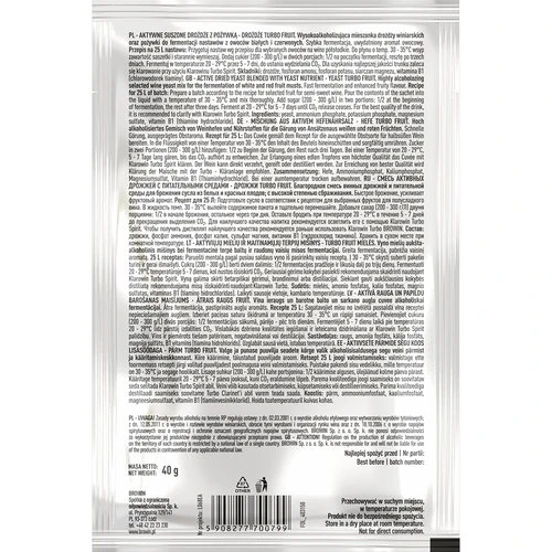 Wijngist Turbo Fruit 5-7 dagen - 3 ['gist voor alcohol', ' gist voor spiritus', ' gist voor zelfgestookte drank', ' gist voor samogon', ' gist voor maanshine', ' zelfgestookte drank', ' samogon', ' maanshine']