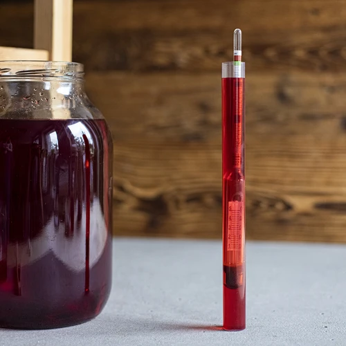 Wijnmeter met thermometer in onbreekbare buis - 5 ['suikermeter', ' voor wijn', ' voor bier', ' apparaat voor het meten van suikerconcentratie', ' ballingmeter', ' areometer', ' potentiële alcoholinhoud', '']