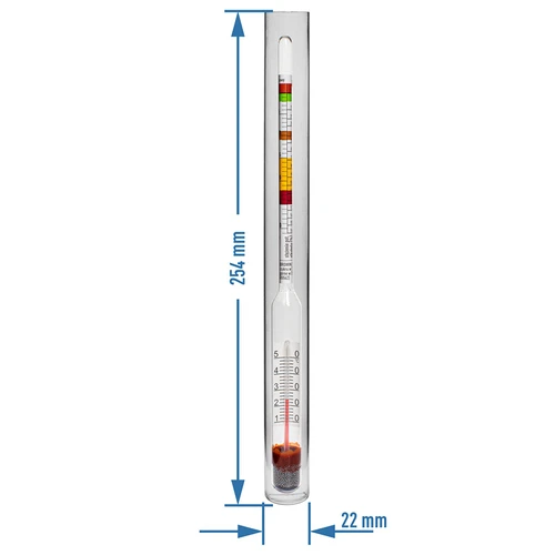Wijnmeter met thermometer in onbreekbare buis - 3 ['suikermeter', ' voor wijn', ' voor bier', ' apparaat voor het meten van suikerconcentratie', ' ballingmeter', ' areometer', ' potentiële alcoholinhoud', '']