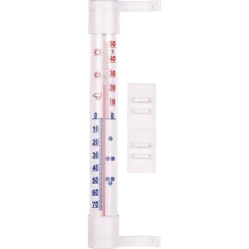 Witte buitenthermometer (-60°C tot +50°C) 23cm  - 1 ['buitenthermometer', ' welke temperatuur']