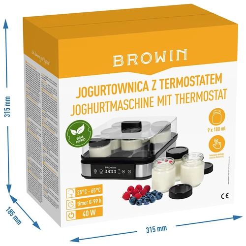 Yoghurtmaker met thermostaat, 9 potjes, 1,6 L - 12 ['yogurtmaker', ' apparaat voor yoghurt', ' veganistische yoghurt', ' hoe maak je yoghurt', ' voor zelfgemaakte yoghurt', ' yoghurtmaker met thermostaat', ' efficiënte yoghurtmaker', ' als cadeau', ' gezonde keuken', ' beste yoghurtmaker', ' zelfgemaakte yoghurt', ' apparatuur voor het maken van yoghurt', ' hoe gemakkelijk yoghurt te maken', ' zelfgemaakte kefir', ' gezonde yoghurt', ' yoghurt in potjes', ' aanbevolen voor yoghurt', ' als cadeau']