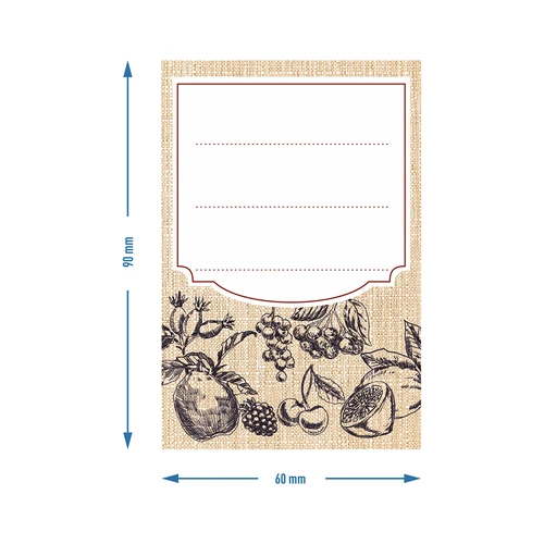 Zelfklevende etiketten 60 x 90 mm voor flessen, potten fruit schets - 20 stuks - 4 ['zelfklevende etiketten', ' etiketten voor flessen', ' etiket voor fles', ' etiket voor alcohol', ' etiket voor wodka', ' etiket voor likeur', ' etiket voor likeur', ' etiketten voor zelfgestookte drank', ' retro etiketten', ' stickers voor flessen', ' etiketten voor potten', ' etiketten voor sappen']