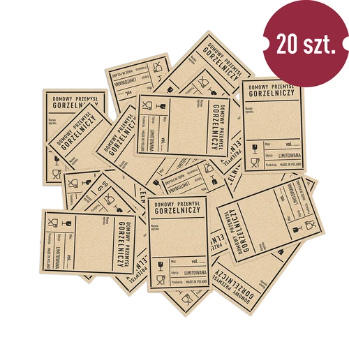 Zelfklevende etiketten 60x90 mm voor flessen, wodka, PRL, 20 stuks - 3 ['PRL-etiketten', ' zelfklevend etiket', ' plaketiket', ' papieren etiket', ' etiket voor flessen', ' etiket voor glas', ' vintage']