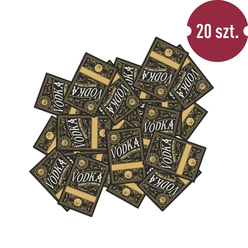 Zelfklevende etiketten 60x90 mm voor flessen, wodka, zwart, 20 stuks - 3 ['zwarte alcohol etiketten', ' elegante etiketten', ' zelfklevend etiket', ' plak etiket', ' papieren etiket', ' etiket voor flessen', ' etiket voor glas']