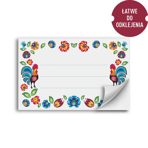 Zelfklevende labels folk patroon 85/55 mm - 20 stuks - 2 ['labels', ' labels voor conserven', ' labels voor kruiden', ' labels voor flessen', ' zelfklevende labels', ' labels voor wijn', ' labels voor potten', ' labels voor potjes', ' stickers voor schriften', ' labels voor dozen', ' labels voor containers', ' labels voor cadeaus']