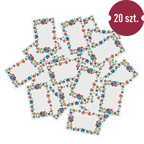 Zelfklevende labels folk patroon 85/55 mm - 20 stuks - 3 ['labels', ' labels voor conserven', ' labels voor kruiden', ' labels voor flessen', ' zelfklevende labels', ' labels voor wijn', ' labels voor potten', ' labels voor potjes', ' stickers voor schriften', ' labels voor dozen', ' labels voor containers', ' labels voor cadeaus']