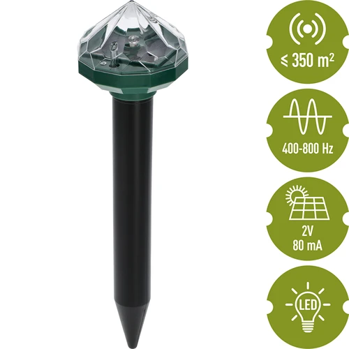 Zonne-verjager voor mollen met LED-lamp - 7 ['afschrikmiddel', ' mollenverjager', ' ultrasone verjager', ' zonne-verjager', ' verjager met LED-lamp']