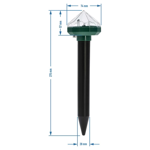 Zonne-verjager voor mollen met LED-lamp - 8 ['afschrikmiddel', ' mollenverjager', ' ultrasone verjager', ' zonne-verjager', ' verjager met LED-lamp']