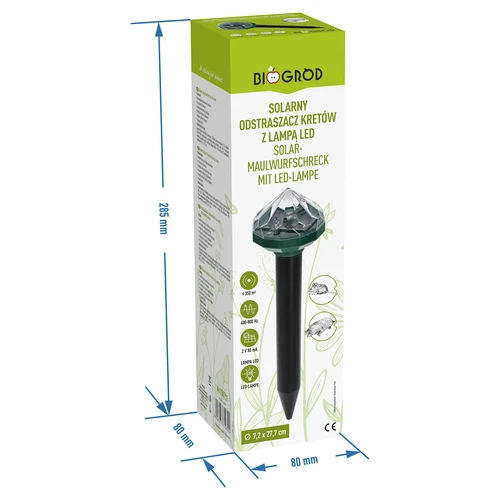 Zonne-verjager voor mollen met LED-lamp - 9 ['afschrikmiddel', ' mollenverjager', ' ultrasone verjager', ' zonne-verjager', ' verjager met LED-lamp']
