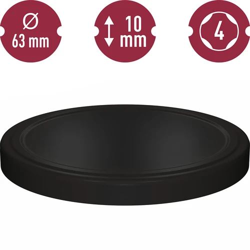 Zwarte TO-deksels voor potten Ø 63/4, 10 st. - 3